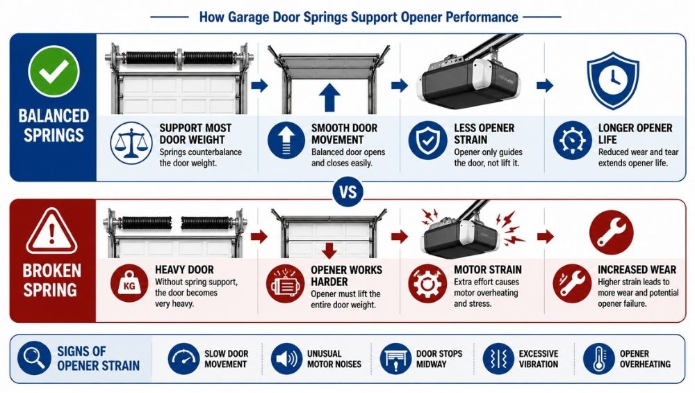How springs affect garage door openers