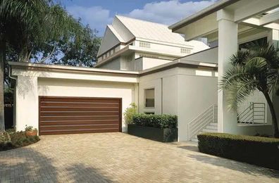 Modern house with driveway and garage